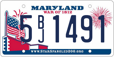 MD license plate 5BJ1491