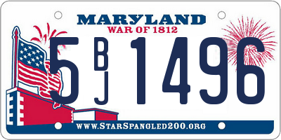 MD license plate 5BJ1496