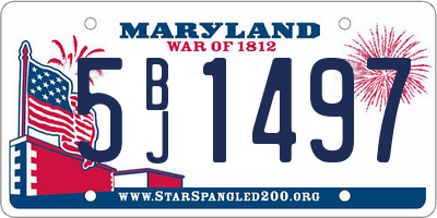 MD license plate 5BJ1497
