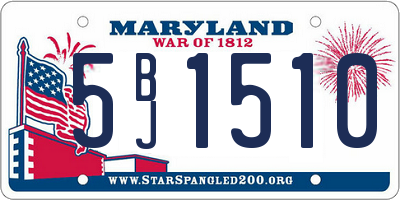 MD license plate 5BJ1510