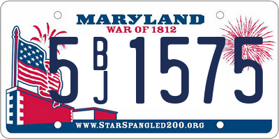 MD license plate 5BJ1575