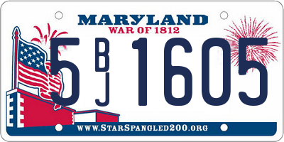 MD license plate 5BJ1605