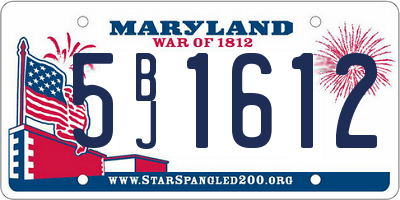 MD license plate 5BJ1612