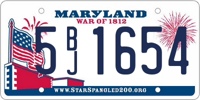 MD license plate 5BJ1654