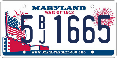 MD license plate 5BJ1665