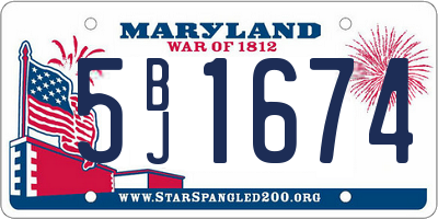 MD license plate 5BJ1674