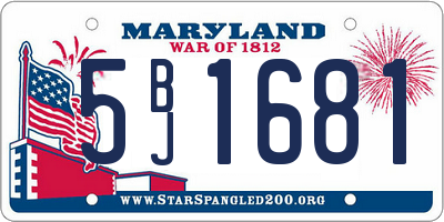 MD license plate 5BJ1681
