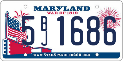 MD license plate 5BJ1686