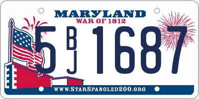 MD license plate 5BJ1687