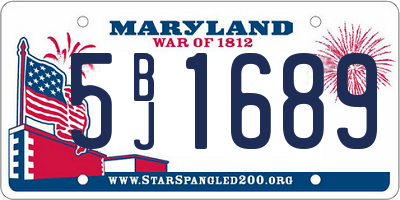 MD license plate 5BJ1689