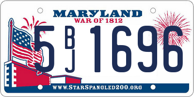 MD license plate 5BJ1696