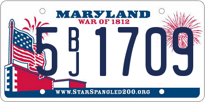 MD license plate 5BJ1709