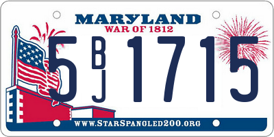 MD license plate 5BJ1715