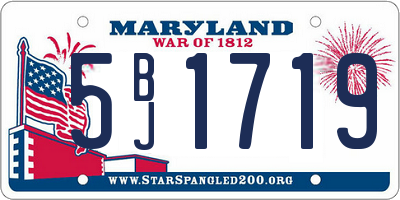 MD license plate 5BJ1719