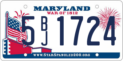 MD license plate 5BJ1724