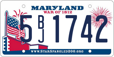 MD license plate 5BJ1742