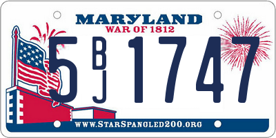 MD license plate 5BJ1747