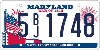 MD license plate 5BJ1748