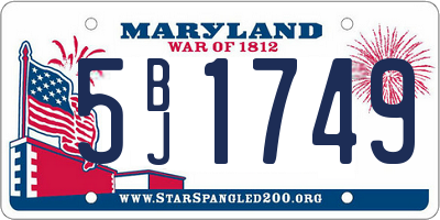 MD license plate 5BJ1749
