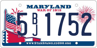MD license plate 5BJ1752