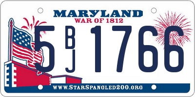 MD license plate 5BJ1766