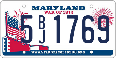 MD license plate 5BJ1769