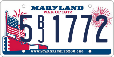MD license plate 5BJ1772