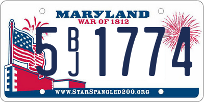 MD license plate 5BJ1774