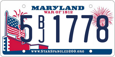 MD license plate 5BJ1778