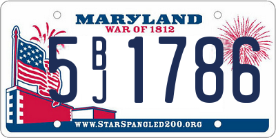 MD license plate 5BJ1786