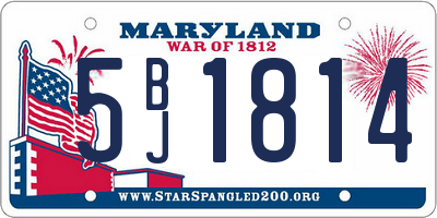 MD license plate 5BJ1814