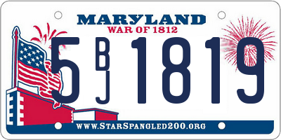 MD license plate 5BJ1819