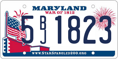 MD license plate 5BJ1823