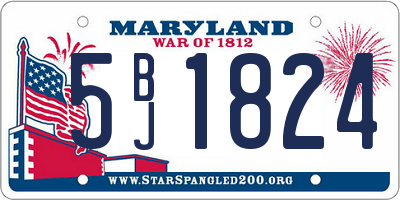 MD license plate 5BJ1824