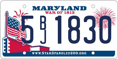 MD license plate 5BJ1830