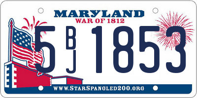 MD license plate 5BJ1853