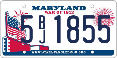 MD license plate 5BJ1855