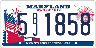 MD license plate 5BJ1858