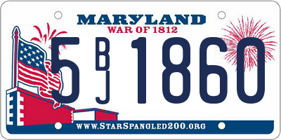MD license plate 5BJ1860