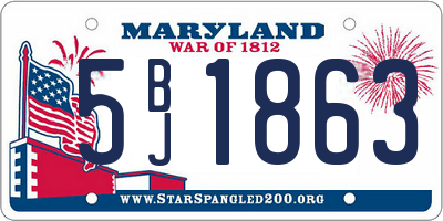 MD license plate 5BJ1863