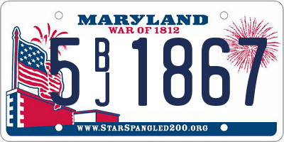 MD license plate 5BJ1867
