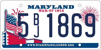 MD license plate 5BJ1869