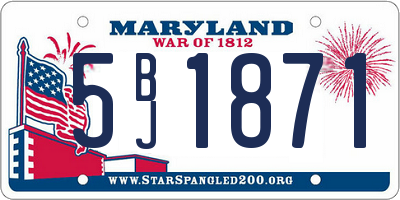 MD license plate 5BJ1871