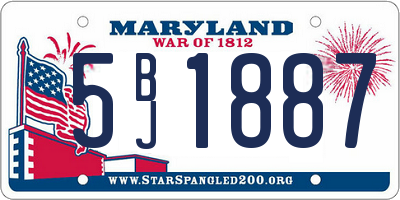 MD license plate 5BJ1887