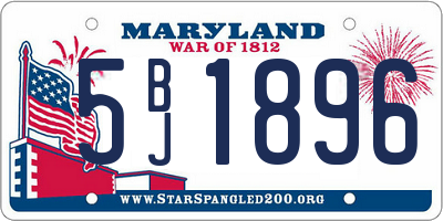MD license plate 5BJ1896