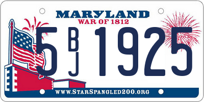 MD license plate 5BJ1925