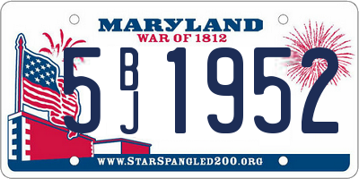 MD license plate 5BJ1952