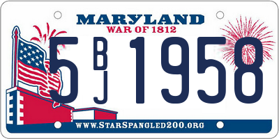MD license plate 5BJ1958