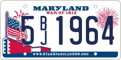 MD license plate 5BJ1964
