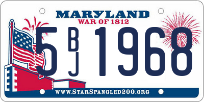 MD license plate 5BJ1968